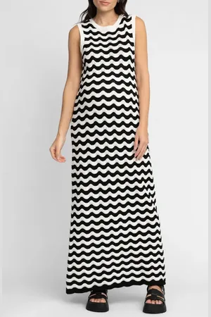 Séraphine Squiggle Stripe Cotton Blend Knit Maternity Dress in at Nordstrom, Size 8