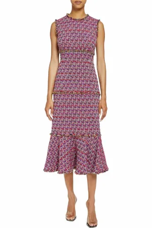 Santorelli ANDI Sleeveless Fit and Flare Sheath Dress in Lightweight Modern Tweed in at Nordstrom, Size 2