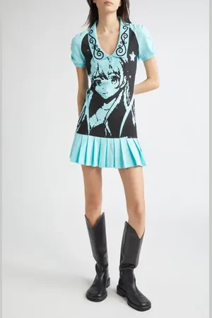 ASHLEY WILLIAMS Amelia Pleated Drop Waist Cotton Piqu?? Polo Dress in at Nordstrom, Size Large