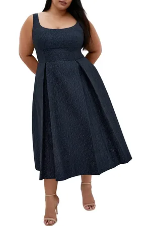 City Chic Estella Jacquard Midi Dress in at Nordstrom, Size Xxl