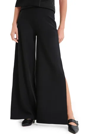 Marcella Lexington Side Slit Wide Leg Ponte Knit Pants in at Nordstrom, Size X-Small