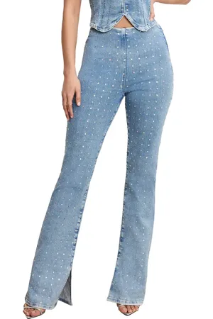 GOOD AMERICAN Dolly Crystal Denim Pants in at Nordstrom, Size 14