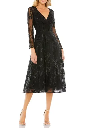 Mac Duggal Embellished Floral Long Sleeve Dress in at Nordstrom, Size 10