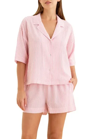 Papinelle Sabine Seersucker Stripe Boxer Short Pajamas in at Nordstrom, Size Small