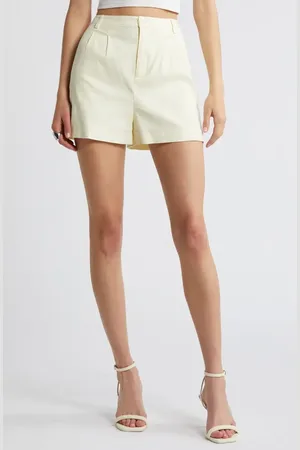 Open Edit High Waist Linen Blend Shorts in at Nordstrom, Size 16