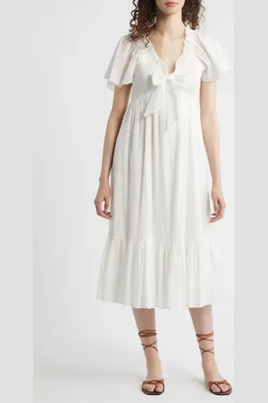 Cleobella Ashlyn Organic Cotton Dobby Midi Dress in at Nordstrom, Size Large
