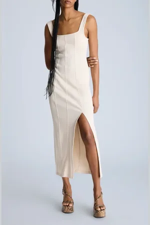Kenneth Cole Seamed Stretch Cotton Body-Con Midi Dress in at Nordstrom, Size Medium