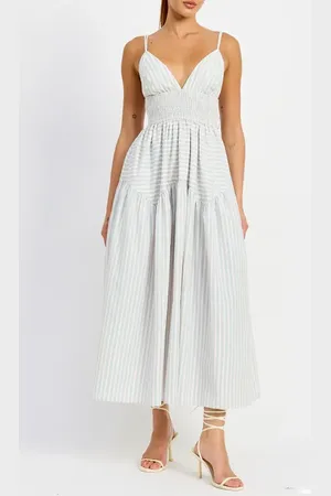En Saison Haisley Stripe Cotton Blend Dress in at Nordstrom, Size Large