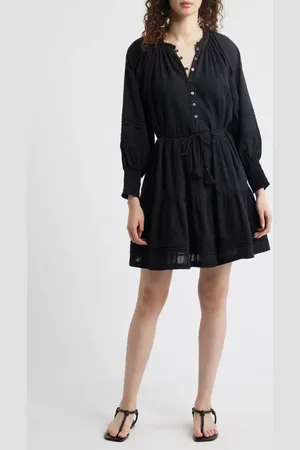 Cleobella Meadow Long Sleeve Cotton Seersucker Minidress in at Nordstrom, Size X-Small