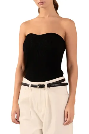 Endless Rose Strapless Rib Top in at Nordstrom, Size Large