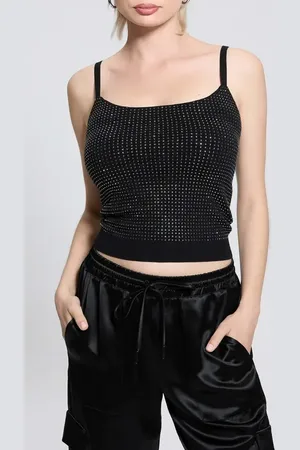 Guess Khloe Rhinestone Sweater Tank in at Nordstrom, Size Small
