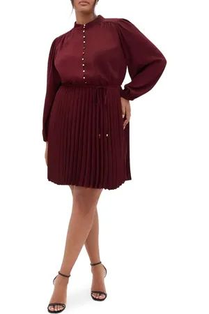 City Chic Halle Long Sleeve Minidress in at Nordstrom, Size Xxl