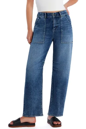 HINT OF BLU Utility Barrel Leg Jeans in at Nordstrom, Size 27