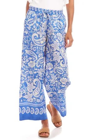 Karen Kane Paisley Print Wide Leg Pants in at Nordstrom, Size Medium
