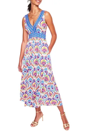 Boden Olympia Medallion Print Sleeveless Jersey Maxi Dress in at Nordstrom, Size 2