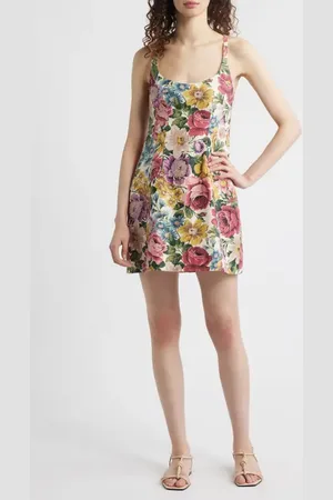 FAITHFULL THE BRAND Sanne Floral Linen Minidress in at Nordstrom, Size Medium