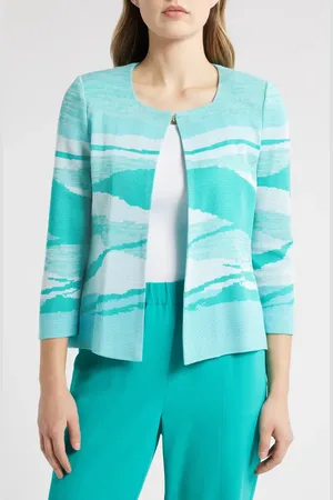 Ming Wang Heritage Fit Jacquard Knit Jacket in at Nordstrom, Size Medium