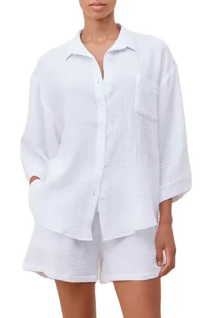 Papinelle Ashley Textured Cotton Short Pajamas in at Nordstrom, Size Small
