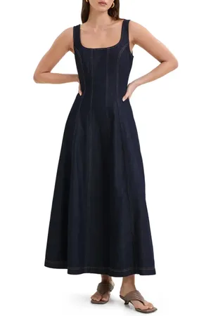 Marcella Melrose Denim Maxi Dress in at Nordstrom, Size X-Small