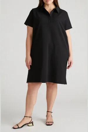 UNIVERSAL STANDARD Varsity Short Sleeve French Terry Polo Dress in at Nordstrom, Size Xl