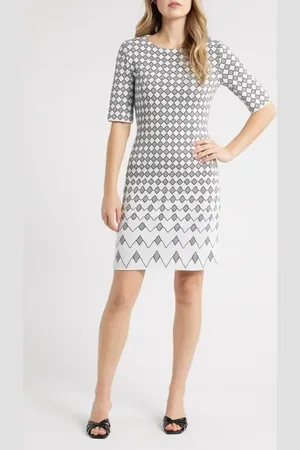 Ming Wang Jacquard Sheath Dress in at Nordstrom, Size Small