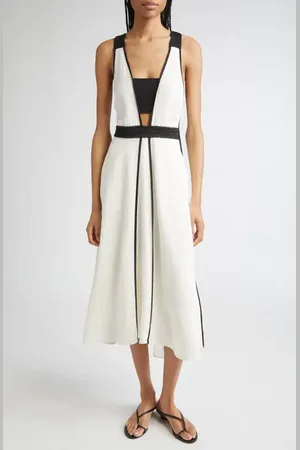 Reiss Valencia Contrast Sleeveless Midi Dress in at Nordstrom, Size 12 Us