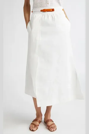 Reiss Niara Belted Asymmetric Stretch Poplin Shirt in at Nordstrom, Size 6 Us