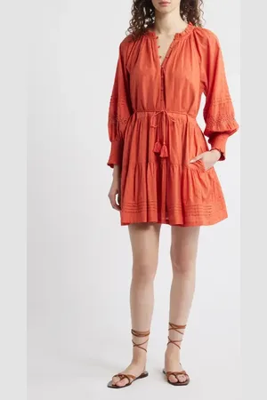 Cleobella Meadow Long Sleeve Organic Cotton Dobby Dress in at Nordstrom, Size Large