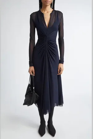 Proenza Schouler Kerstin Ruched Long Sleeve Crepe Jersey Dress in at Nordstrom, Size 10