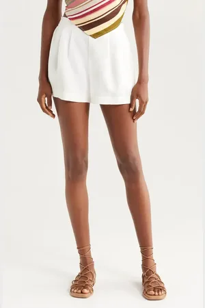 FAITHFULL THE BRAND Mirelle Pleat Front Linen Shorts in at Nordstrom, Size Medium