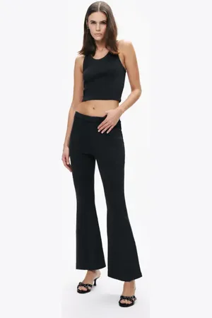 Nocturne Ribbed Flared Pants in at Nordstrom, Size X-Large