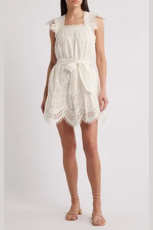 Cleobella Mireya Cotton & Linen Eyelet Minidress in at Nordstrom, Size Small