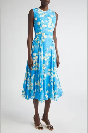 EMILIA WICKSTEAD Floral Sleeveless Midi Dress in at Nordstrom, Size 4 Us