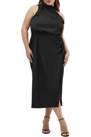 City Chic Limelight Halter Neck Midi Dress in at Nordstrom, Size Xs