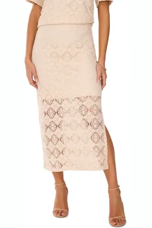 Vince Camuto Lace Midi Skirt in at Nordstrom, Size Xx-Small
