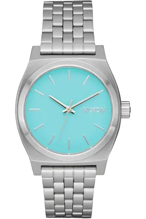 Nixon The Medium Time Teller Bracelet Watch, 31mm in Silver /Turquoise at Nordstrom