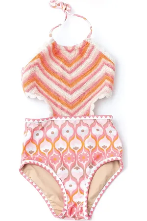 Shade Critters Mixed Media Cutout One-Piece Halter Swimsuit in at Nordstrom, Size 7