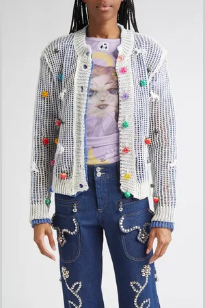 Chopova Lowena Trip Trip Linen Cardigan in at Nordstrom, Size Small
