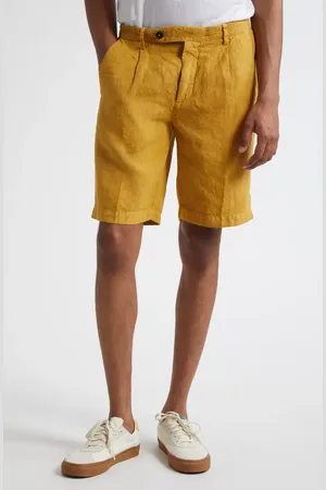 MASSIMO ALBA Alaccia Pleated Linen Bermuda Shorts in at Nordstrom, Size 36 Us