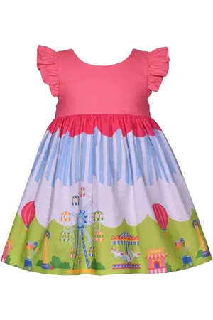 Iris & Ivy Carnival Scene Border Print Dress & Bloomers in at Nordstrom, Size 18M