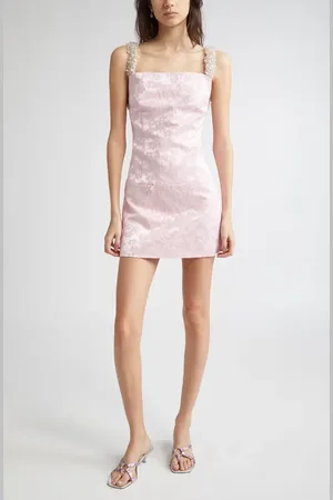 SANDY LIANG Blanco Floral Jacquard Satin Minidress in at Nordstrom, Size 8