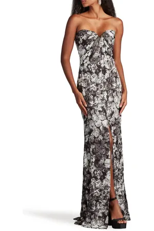 Tadashi Shoji Textured Floral Strapless Gown in at Nordstrom, Size 2