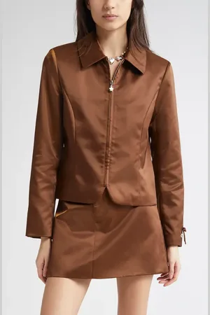 SANDY LIANG Annecy Satin Jacket in at Nordstrom, Size X-Small