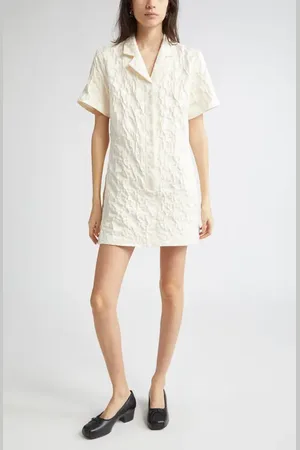 SANDY LIANG Nurse Floral Jacquard Shirtdress in at Nordstrom, Size Small