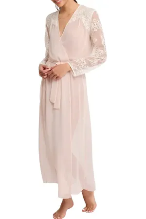 Rya Collection Giselle Lace & Chiffon Long Robe in at Nordstrom, Size X-Large