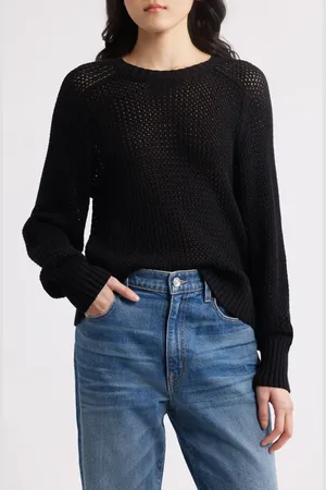 525 America Margot Openwork Cotton Mesh Sweater in at Nordstrom, Size X-Small