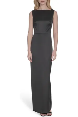 Vince Camuto Cowl Back Square Neck Satin Column Gown in at Nordstrom, Size 12