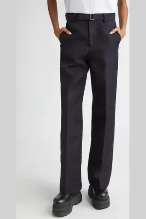 SACAI Double Face Silk & Cotton Trousers in at Nordstrom, Size 3