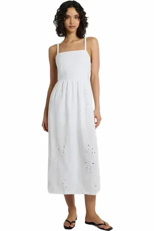 ONIA Air Linen Straight Neck Maxi Dress in at Nordstrom, Size Small