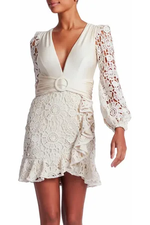 PATBO Crochet Plunge Mini Dress in at Nordstrom, Size X-Small